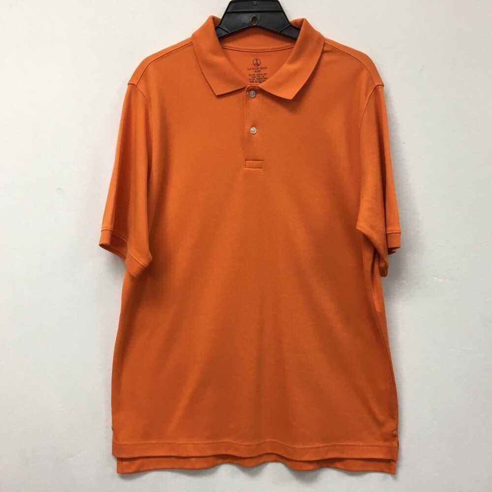 Lands' End Boy's Kids Polo Shirt XL 18 20 Orange NWOT